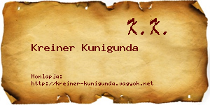Kreiner Kunigunda névjegykártya